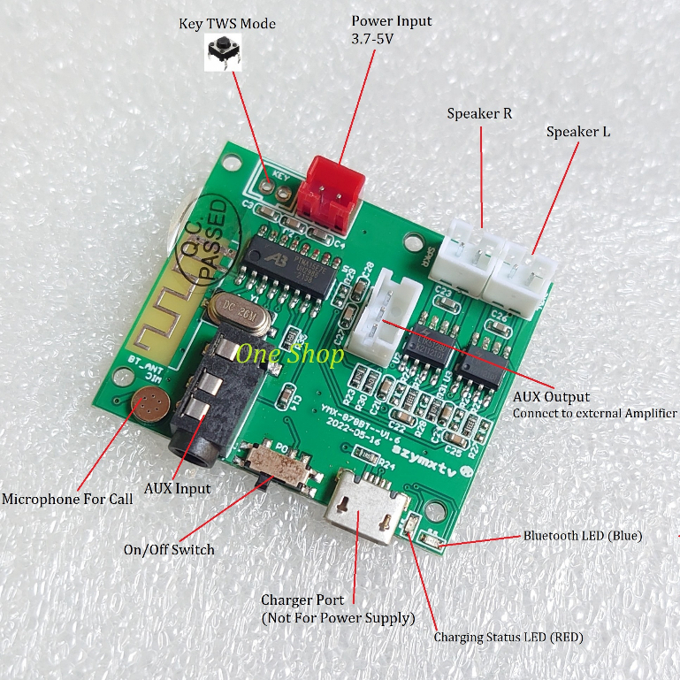 Module Bluetooth TWS Amplifier Mini 2X 5W Modul TWS Bluetooth 5.2