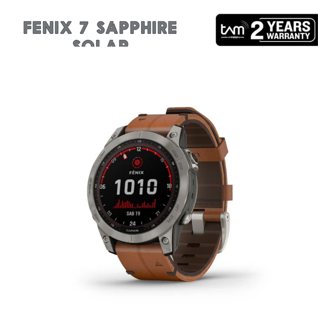 Garmin Fenix 7 Sapphire Solar Titanium Chestnut Lether Smartwatch