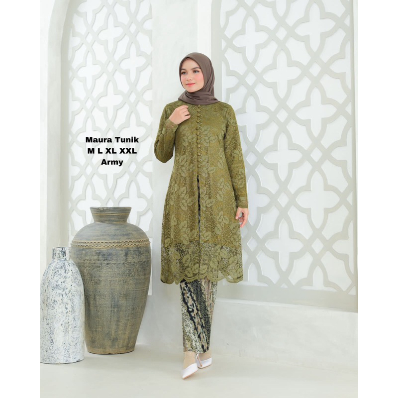 Kebaya Tunik Maura Brukat Payet / Kebaya Busui Brukat Kancing Payet / Kebaya Modern / Kebaya Kondangan / Kebaya Pesta