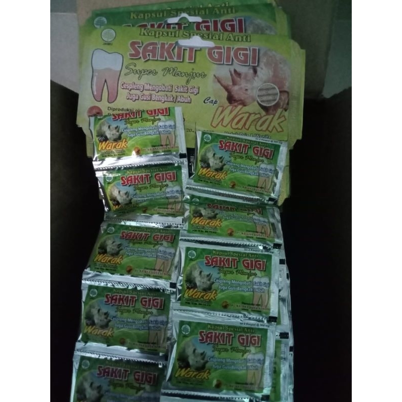 PAKET 100 RENCENG JAMU KAPSUL SAKIT GIGI WARAK ORIGINAL