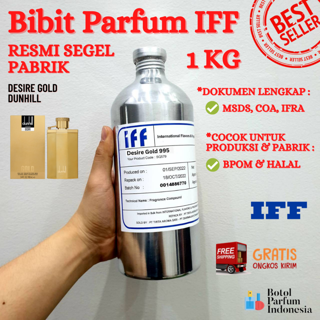 BIBIT PARFUM SEGEL Desire Gold 995 BY IFF MURNI 100% - MSDS COA IFRA