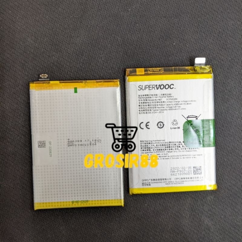 BATERAI BATRE ORIGINAL SUPERVOOC OPPO A96 / RENO 7Z RENO 7 4G BLP907 ORI