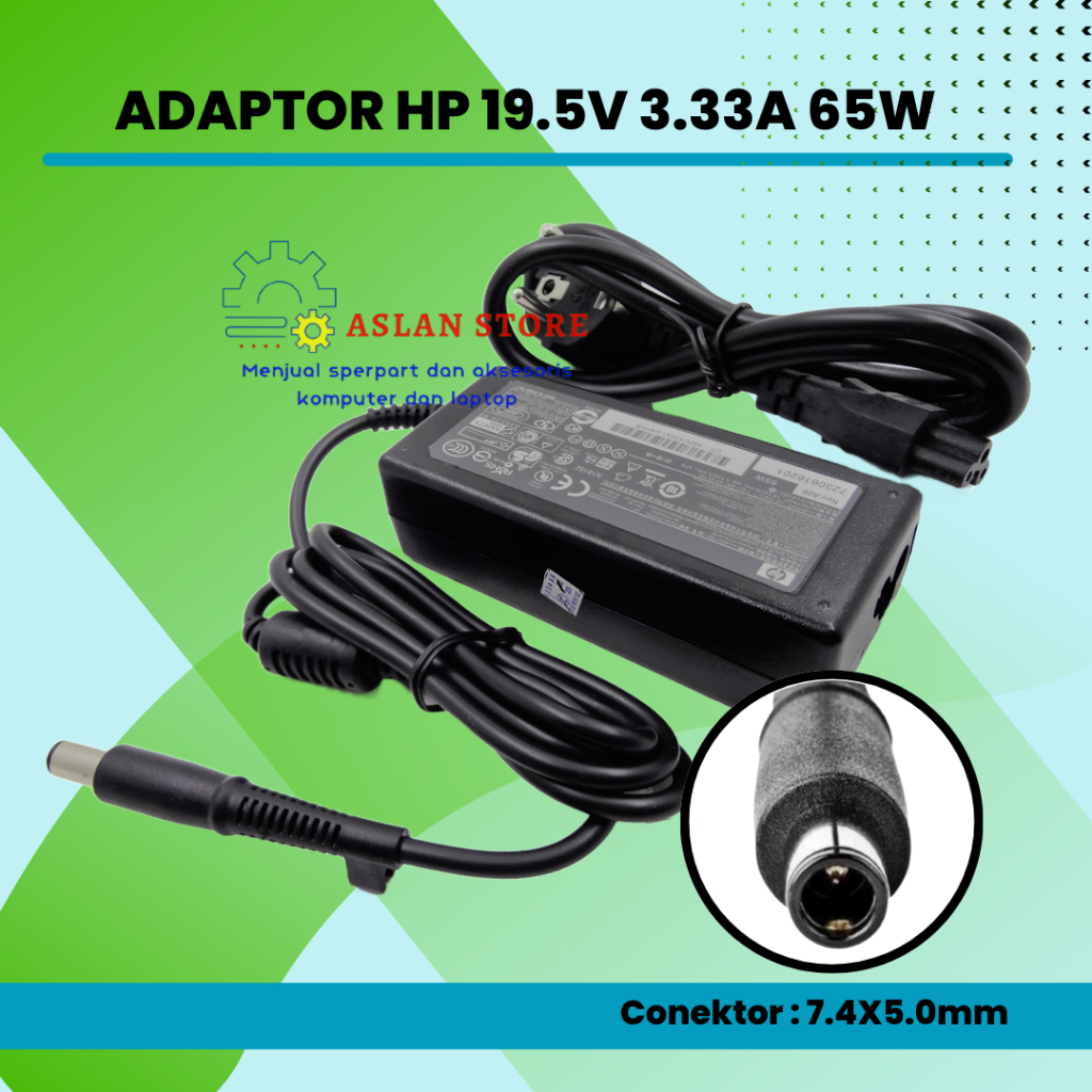 Adaptor Hp 65W 19.5V 3.33A Jarum Original Charger For Hp 19 21 22 23 Pc All In One hp 19-2110tHP 19-211 Elitebook 820 840 850 G1 G2