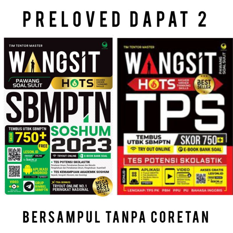 PRELOVED BUKU WANGSIT PAWANG SOAL SULIT SBMPTN SOSHUM 2022 // BUKU SNBT 2023 // TPS TPA TKA SNBP 202