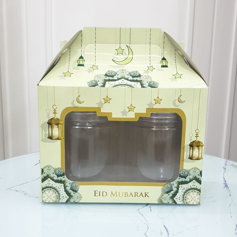

GABLE BOX UNTUK ISI 2 TOPLES KUE KERING LEBARAN HAMPERS