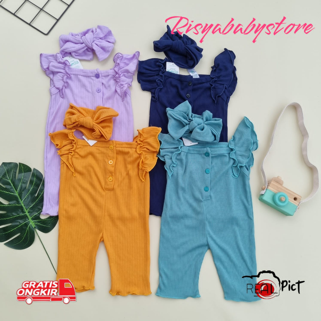 3-18 bulan baju bayi jumper bayi newborn with Headband by little koda