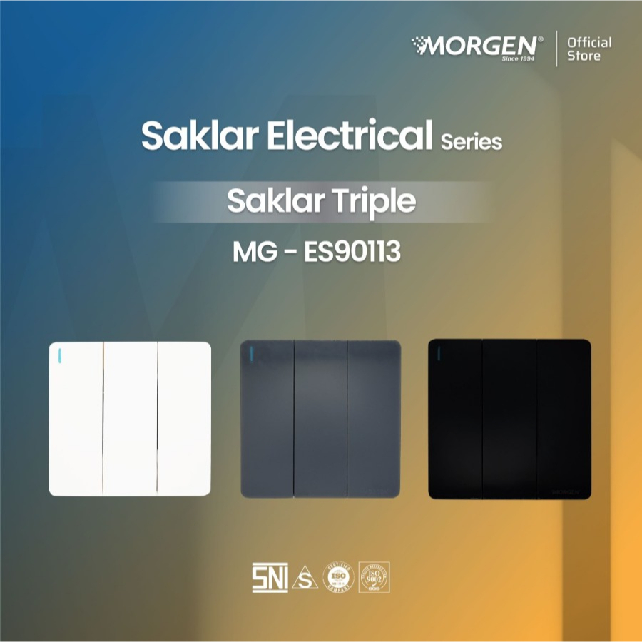 Morgen Saklar Triple Tiga Premium MG ES90113 SNI Model Mewah