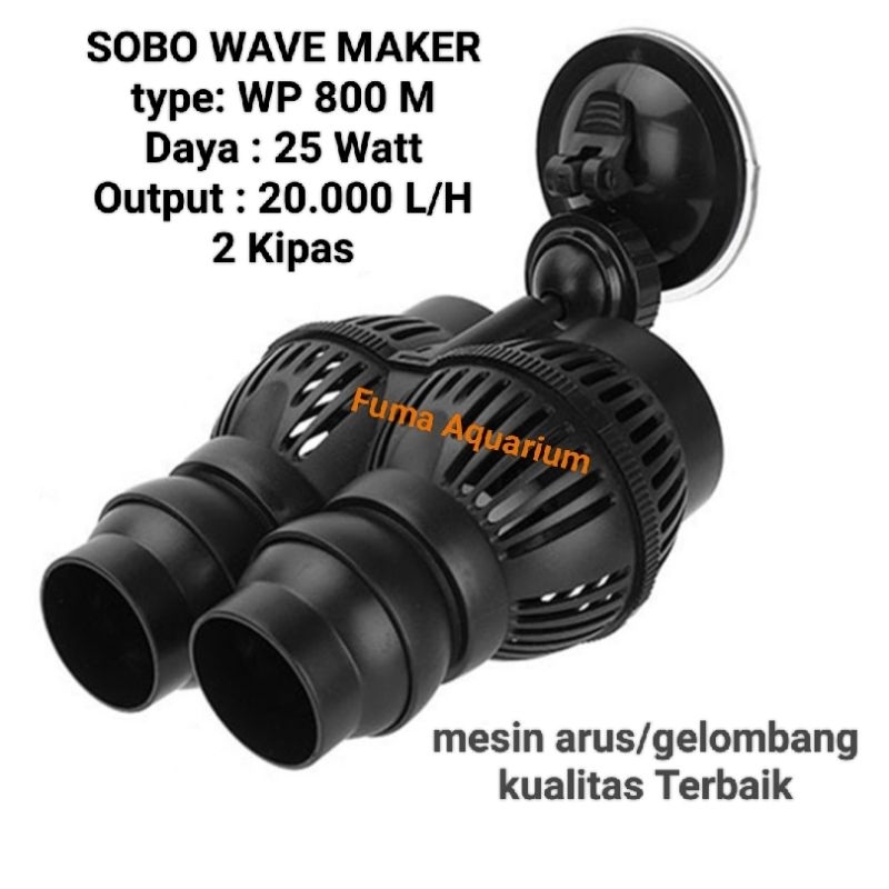 SOBO Wave Maker WP 800M Mesin Arus/Ombak Kolam Koi Dan Aquarium 2 Kipas