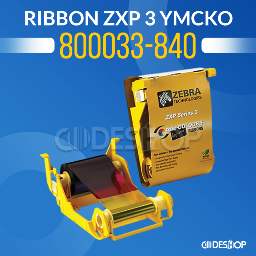 ZEBRA ZXP 3 SERIES ( 800033-840 ) RIBBON YMCKO ZEBRA