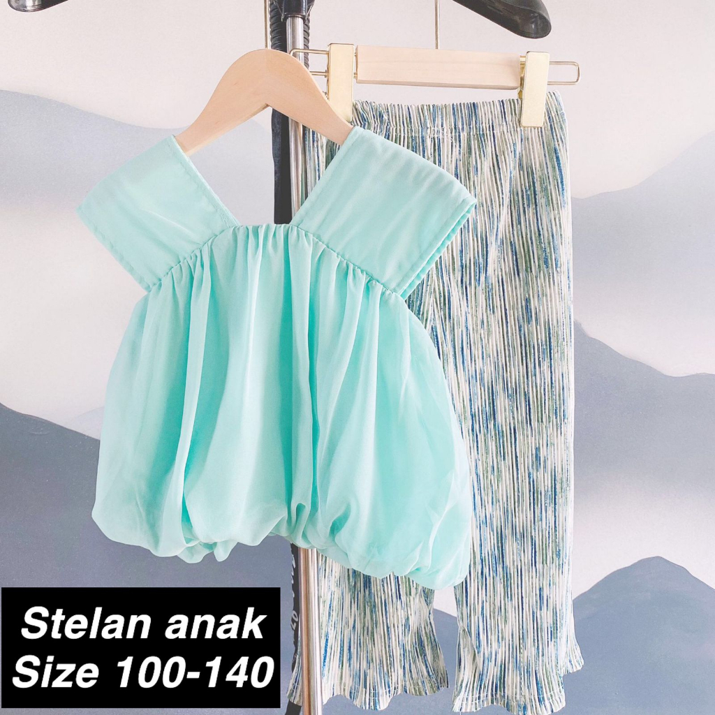 (LOLI-JKT) BS-412 STELAN ANAK CEWEK GRADIEN TOSCA PANTS SILK SIZE 100-140