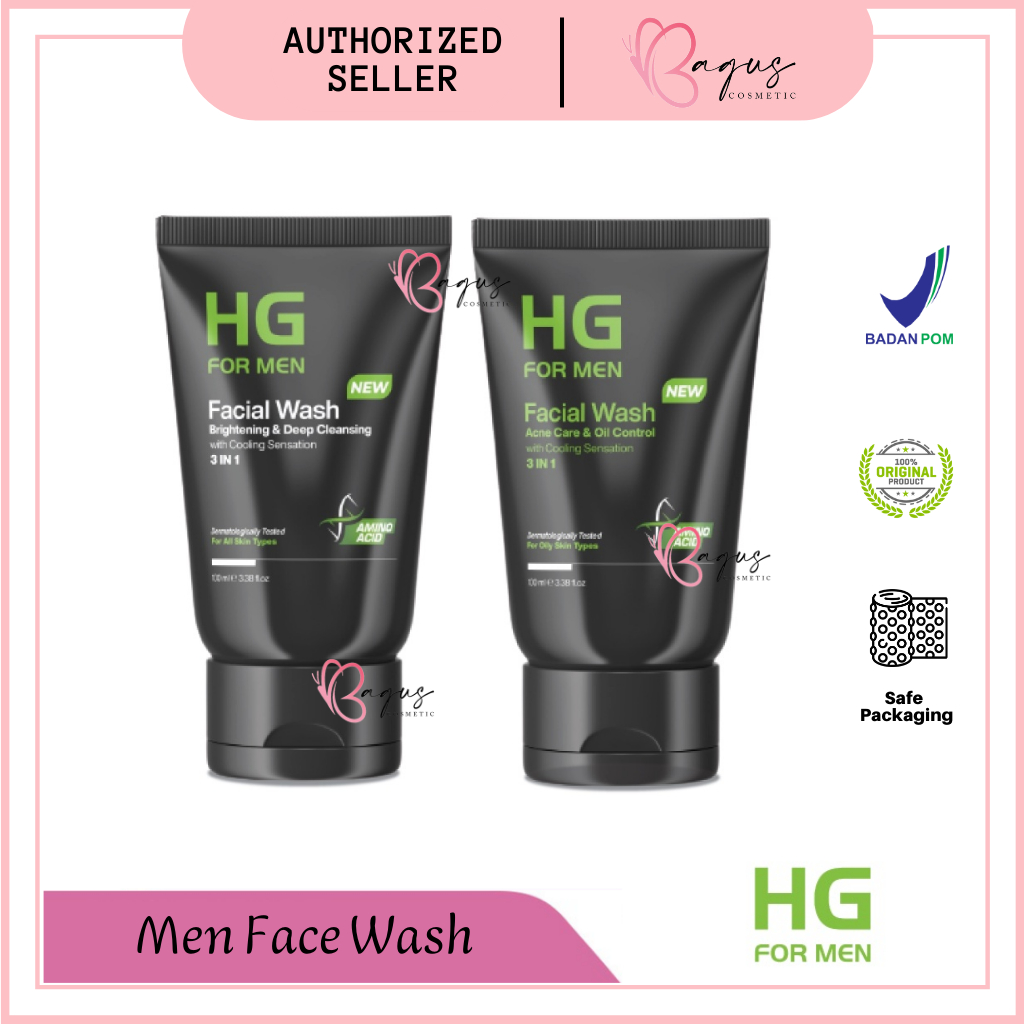 ⭐BAGUS⭐ NATUR HG Men Facial Wash 100ml | Brightening | Acne Oil Control