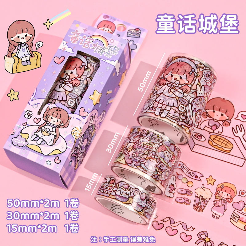 Stiker Roll Washi ( 3 Roll ) / Stiker roll Lucu Sweet