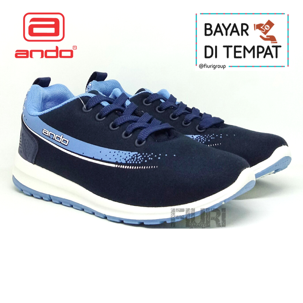 FIURI - ANDO ORIGINAL - ADELLINE 36-41 NAVY BIRU - SEPATU SNEAKERS SPORT KANVAS SOL KARET ANAK PEREMPUAN - SEPATU KETS FASHION TRENDY WANITA DEWASA - SEPATU OLAHRAGA LARI FITNES SENAM KERJA KULIAH BERTALI CEWEK MURAH PROMO DISKON BONUS KAOS KAKI