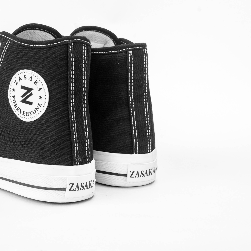 Zasaka - Sepatu Rungkad High Hitam Sneakers Casual Pria