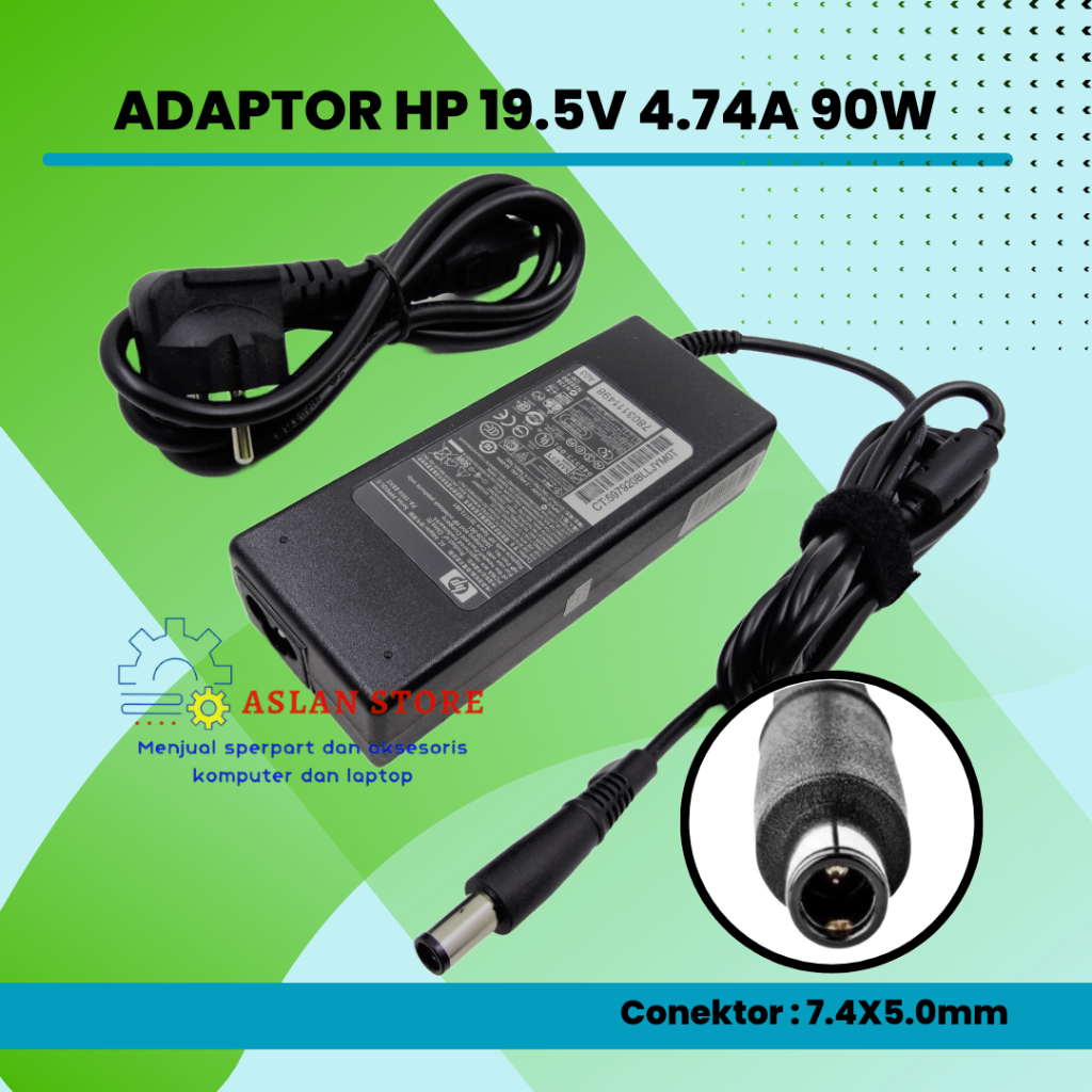 Adaptor Laptop HP 19V 4.74A 90W Jarum COMPAQ 6910P 6735S 6735B 6730B 6715S 6715B 6710B 6530B 6510B