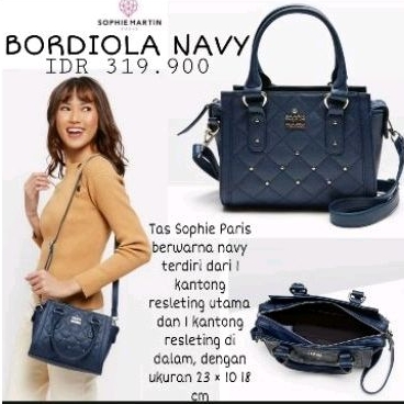 Promo Tas Selempang Wanita Bordiola Navy Sophie Martin Ori
