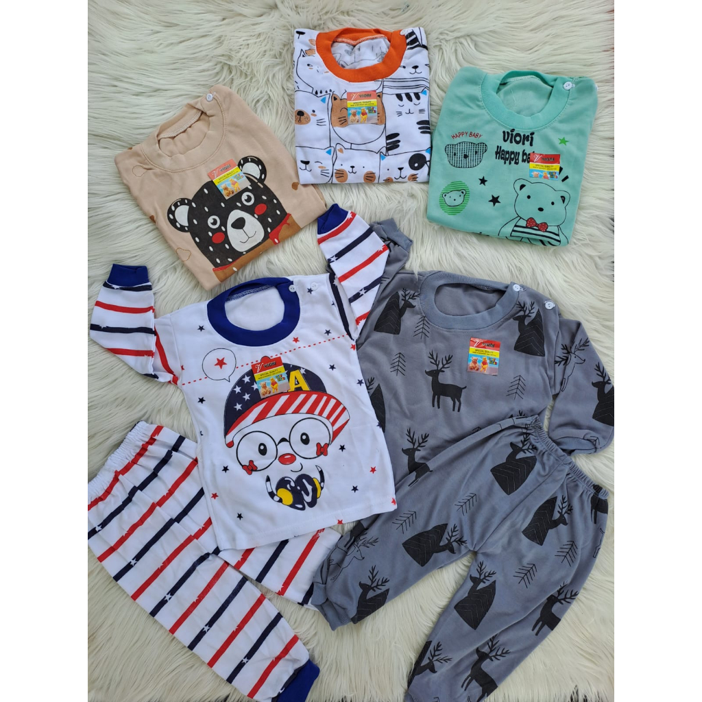 setelan baju anak laki-laki/perempuan paketan 3pcs 3-18bulan