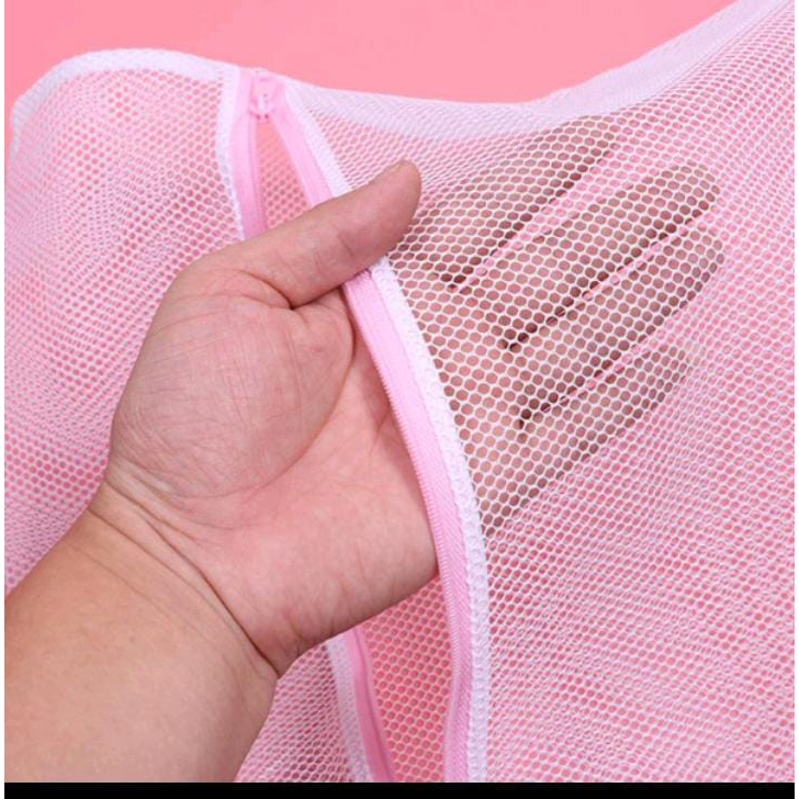 Laundry Bag Net Mesin Cuci 30x40 / Tas Londry Kantong Jaring Transparan Resleting Cucian Baju Kotor Kaos Kaki