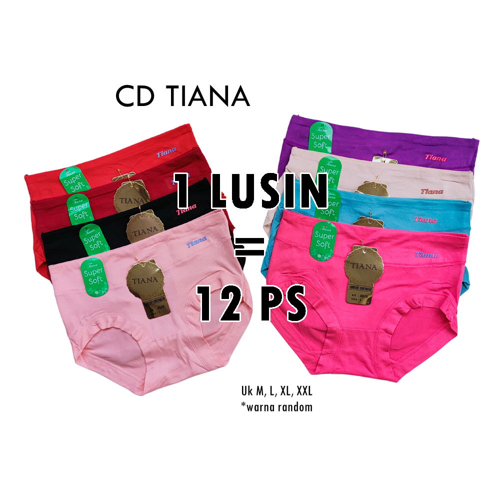 Celana Dalam Wanita Polos Warna TIANA 8828 12 PCS