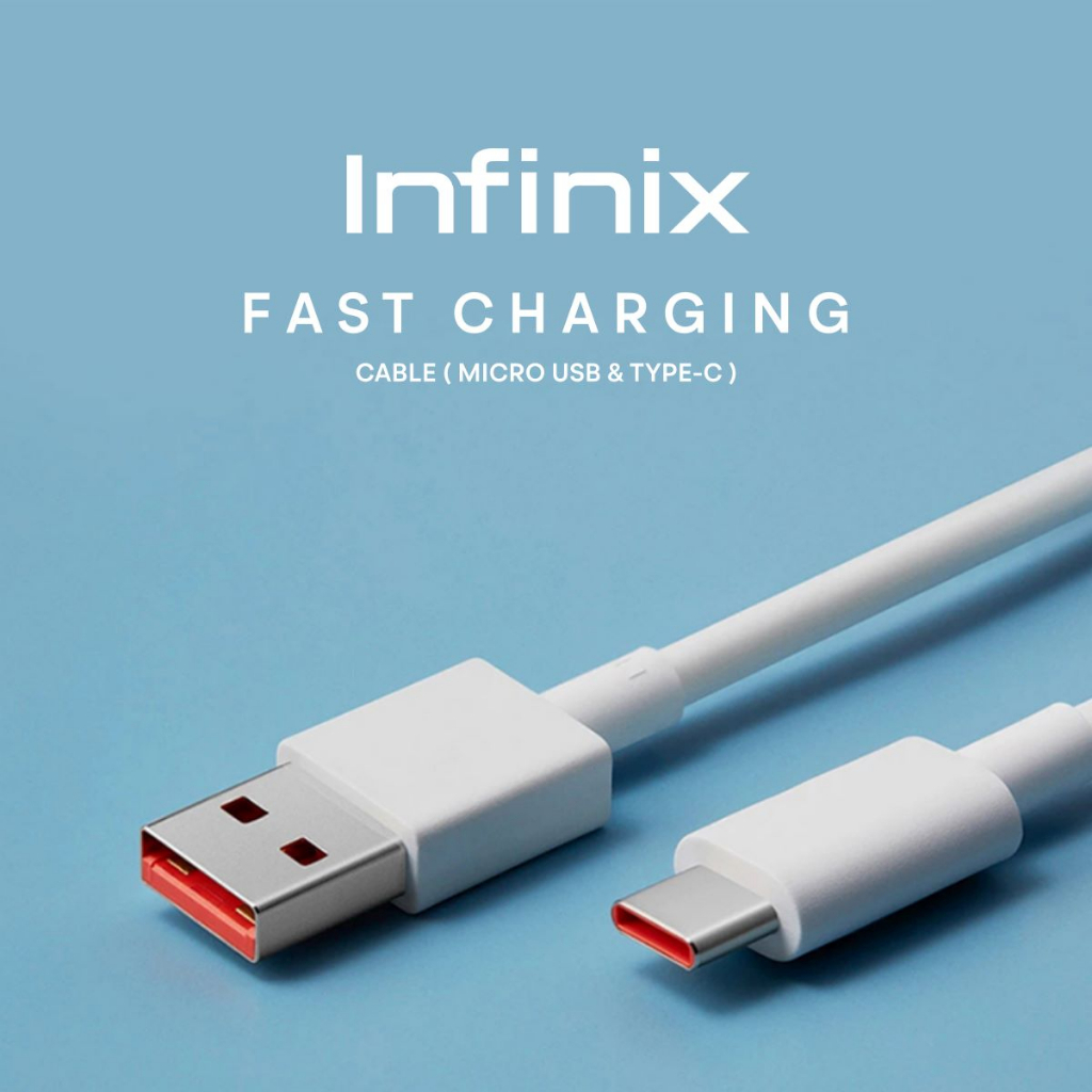 kabel data infinix micro usb dan tipe c original fastcharging