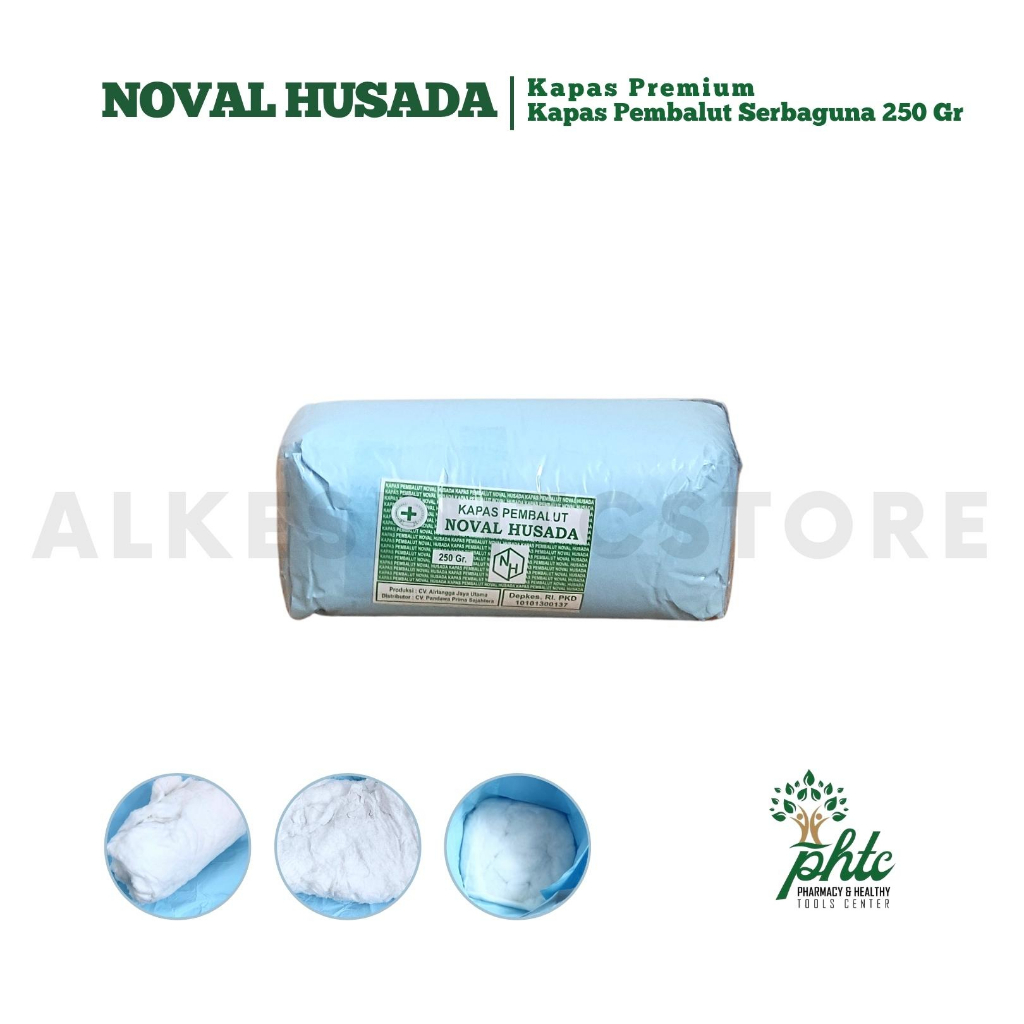 NOVAL HUSADA Premium Kapas 250gr l Kapas Pembalut 250gram l Kapas Gulung 250 gr Serbaguna