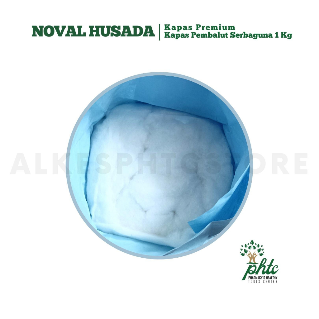 NOVAL HUSADA Premium Kapas 1kg l Kapas Pembalut 1000gram l Kapas Gulung 1kg Serbaguna