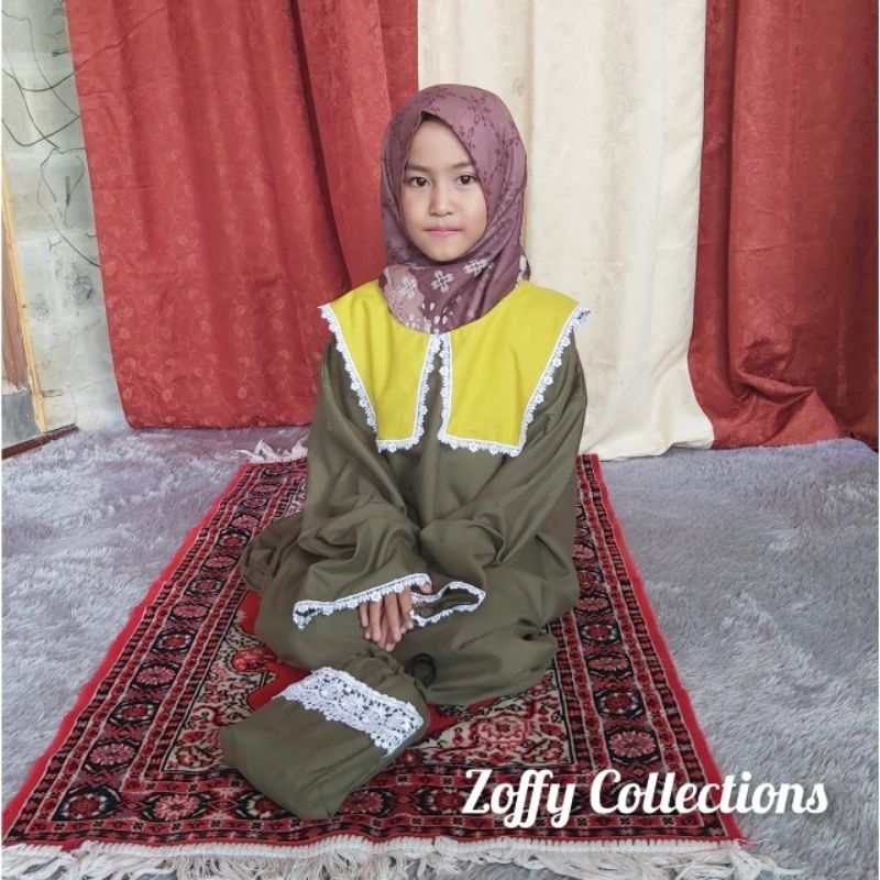 Mukena abaya anak umur 5 - 10 tahun / Mukena abaya anak model terbaru 2023 bahan katun / Mukena anak