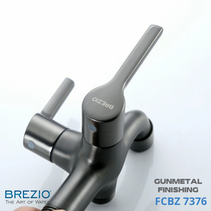 BREZIO FCBZ 7376 KERAN CABANG SHOWER TEMBOK DINDING KRAN GUNMETAL