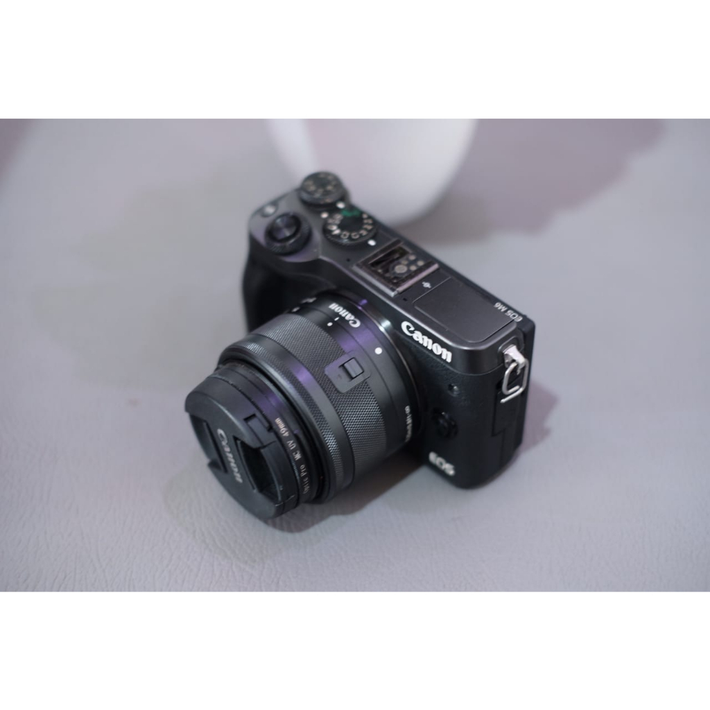 kamera mirrorles canon m6 sama lensa kit 15-45mm stm wifi second mulus termurah