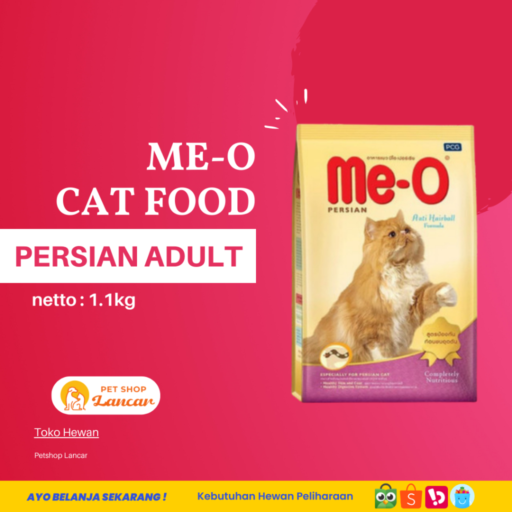 MeO Me-O PERSIAN ADULT Cat Food Makanan Kucing 1,1 kg Freshpack