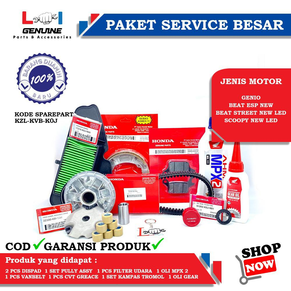 -LOI- PAKET SERVICE BESAR MPX 2 &amp; SPX 2 SET AHM GEAR, KAMPAS REM GENIO, FILTER UDARA GENIO, BEAT STREET NEW, RUMAH ROLLER SET VANBELT GENIO, BEAT STREET NEW