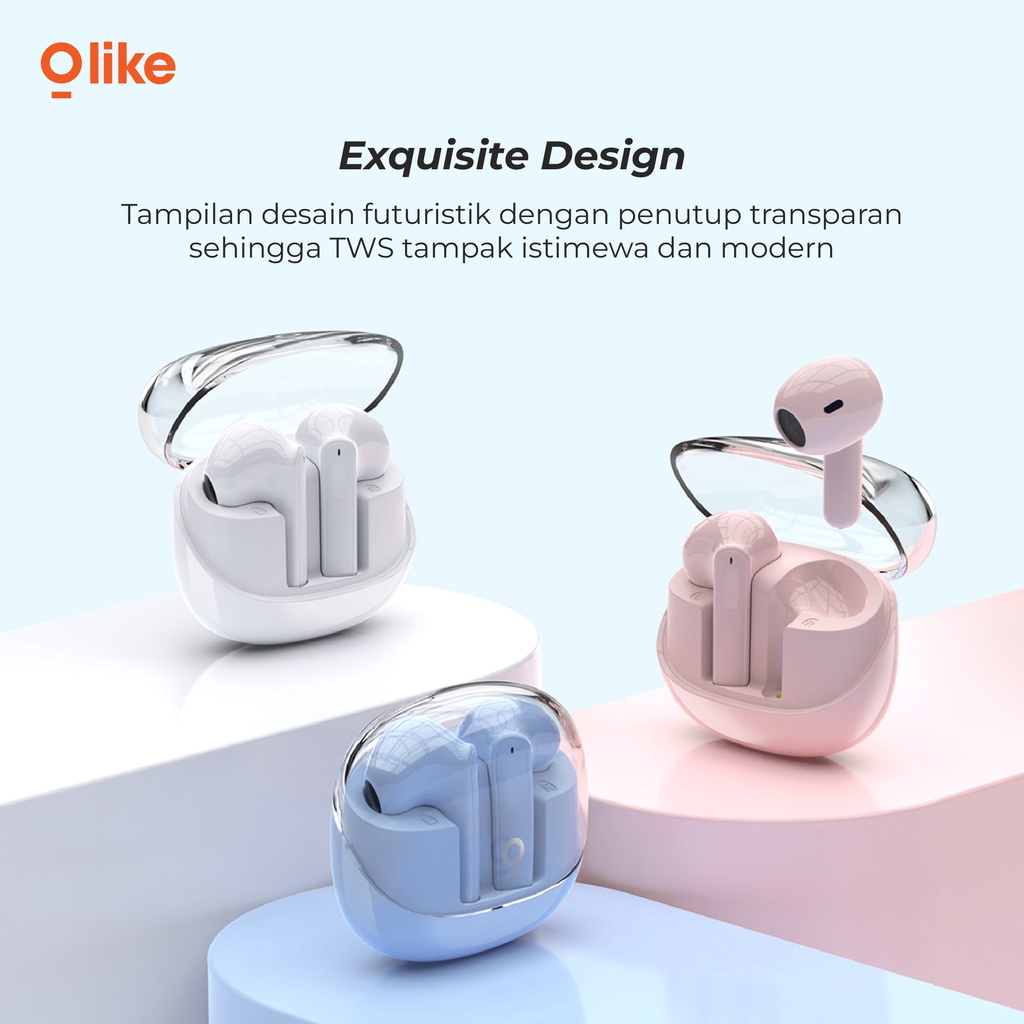 C_   Olike headset bluetooth earphone wireless tws earbuds 5.3 earbuds 23 Hours Play Time 20 fitur Touch Control AAC SBC T103