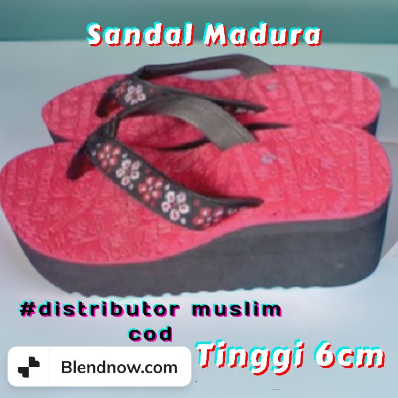 (GROSIR) SANDAL MADURA CEWEK TINGGI 6cm SIZE 35-43 MOTIF TERBARU SANDAL WEDGES SANDAL GUNUNG