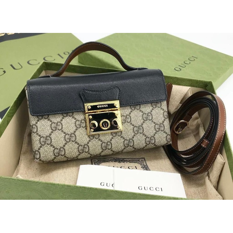 BNIB Gucci Padlock Mini Bag Beige Ebony/Black