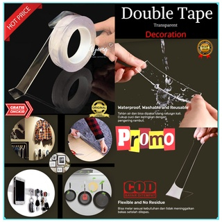 DOUBLE TAPE NANO SUPER KUAT TAHAN LAMA SUPER LENGKET DOUBLE TAPE TRANSPARAN MAGIC 3M KUAT MENOPANG B