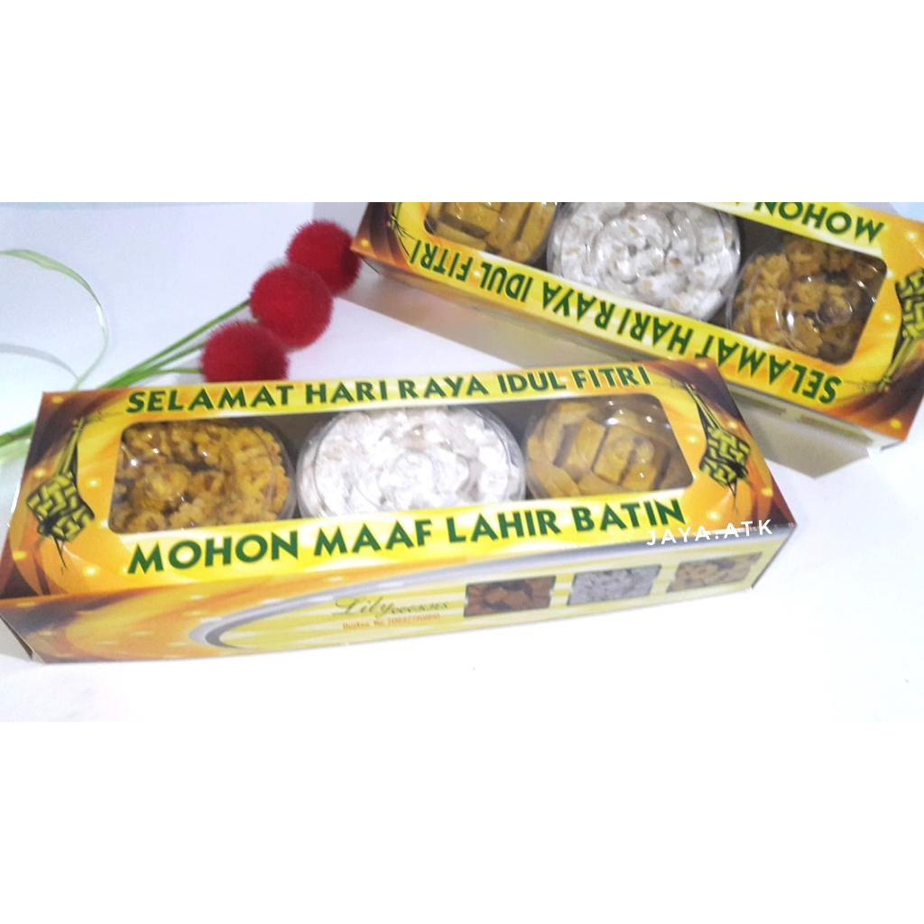 KUE KERING LEBARAN SET 3 TOPLES NASTAR KASTENGEL PUTRI SALJU LILY COOKIES