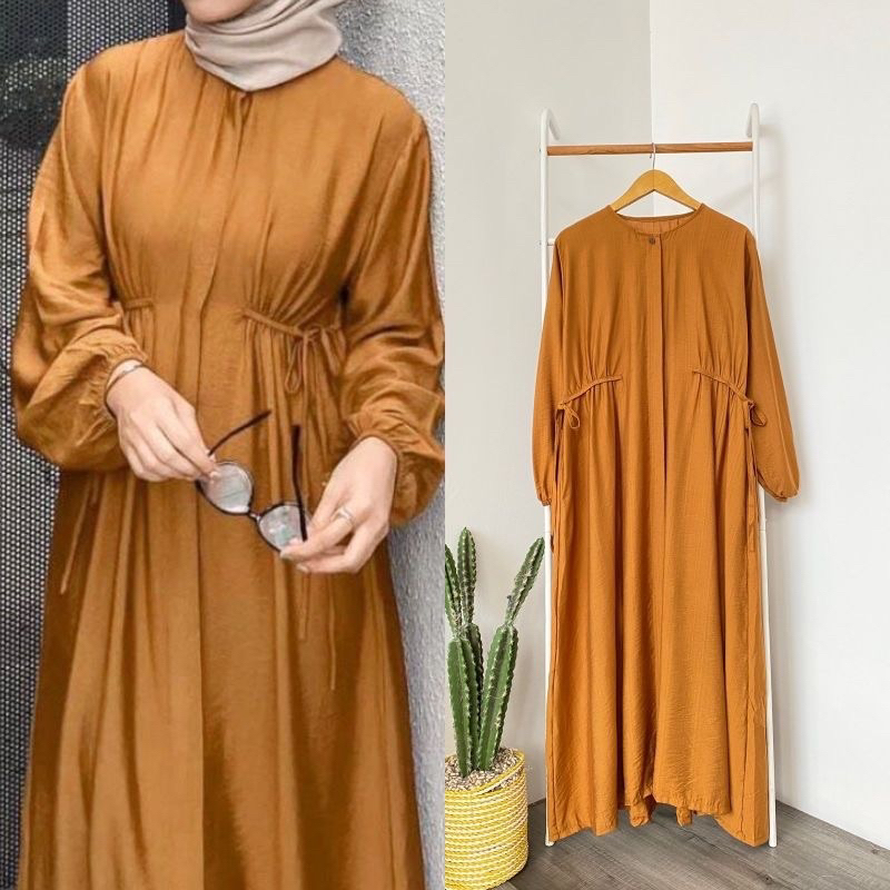 Gamis Viral Hazel Polo Linen Premium