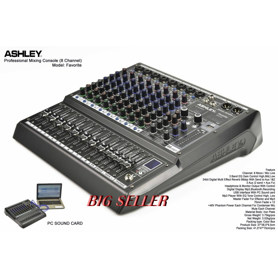 Mixer Audio Profesional Mixing Console ASHLEY FAVORITE8 ASHLEY FAVORITE 8