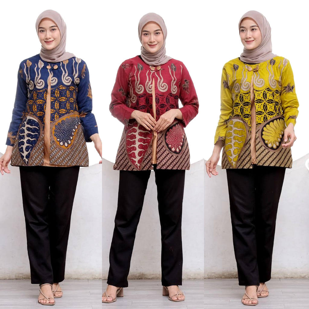 Baju Batik Wanita Modern Atasan Batik Kerja Kantor Wanita