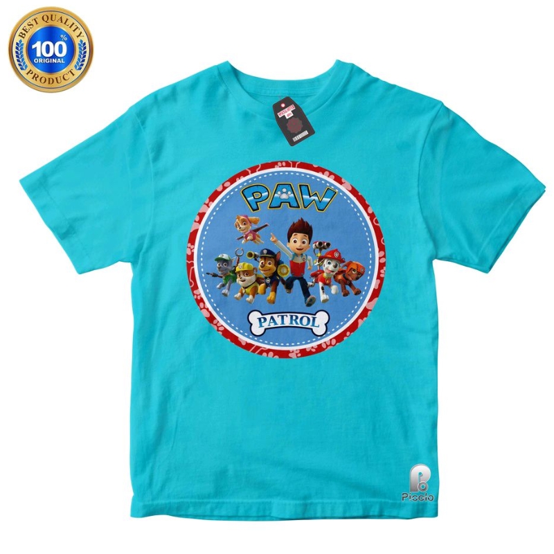 BAJU ANAK KAOS ATASAN ANAK PAW PATROLL BAHAN COTTUN (Free Nama)