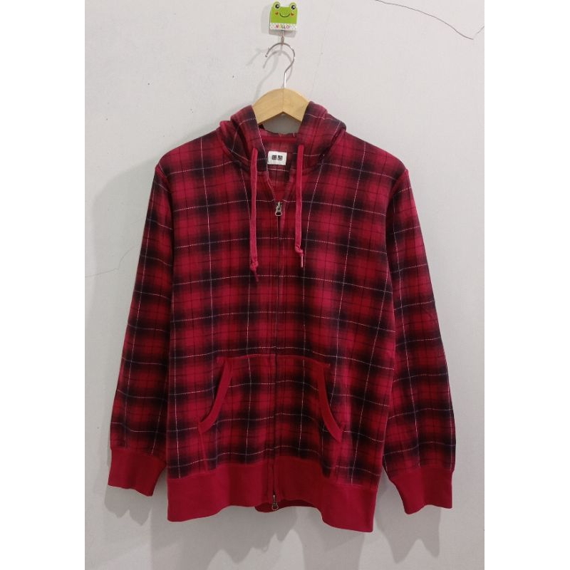 Uniqlo hoodie zipper Tartan original