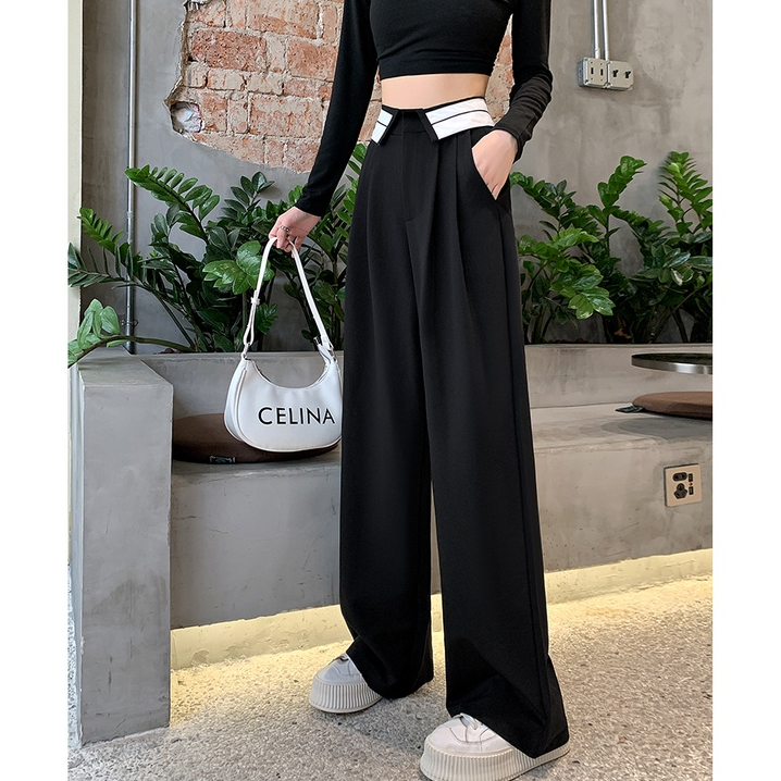 XIAOZHAINV Celana Wanita Korean Style Highwaist Straight 0734/Celana Kantor Formal