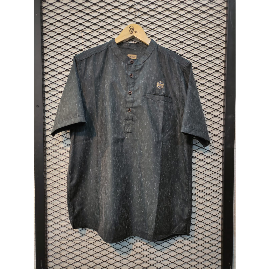 Baju koko pria binauf katun soft , koko lengan pendek , koko lebaran pria