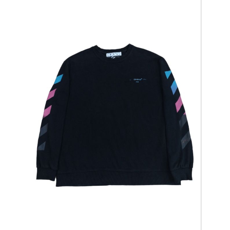 Off White Black Gradient Crewneck