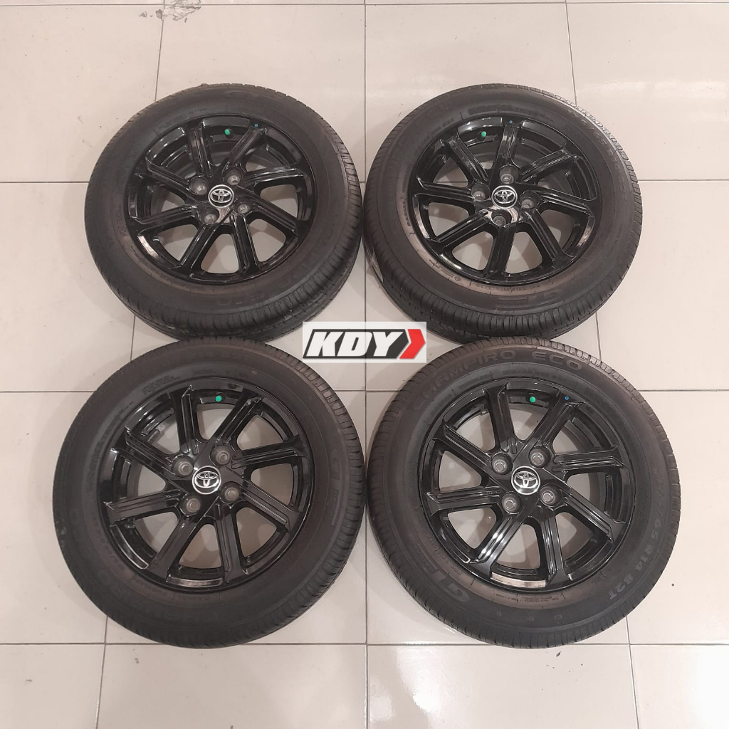 Pelek Seken Original Bekas Copotan Mobil Agya GR Ring 14 + Ban 175 65 R14