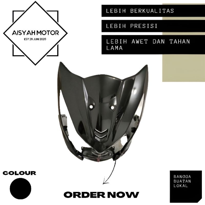 Cover Bodi Batok Depan Tameng Honda Beat FI Warna Hitam Tahun 2012--2014