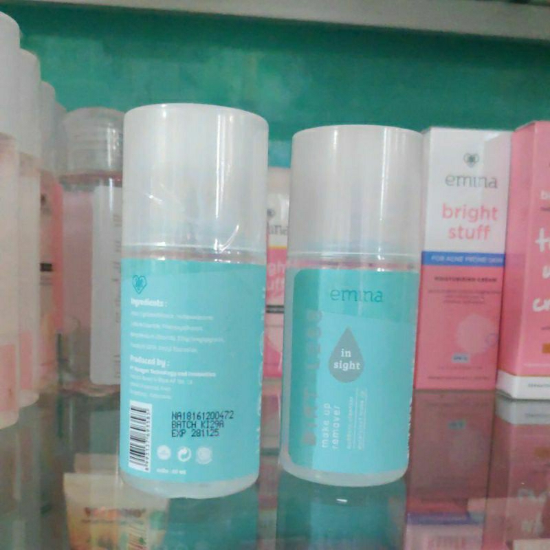 Emina Pembersih Make UP Remover 50 ml ORIGINAL Dirt less In Sight Waterproof Makeup ORI