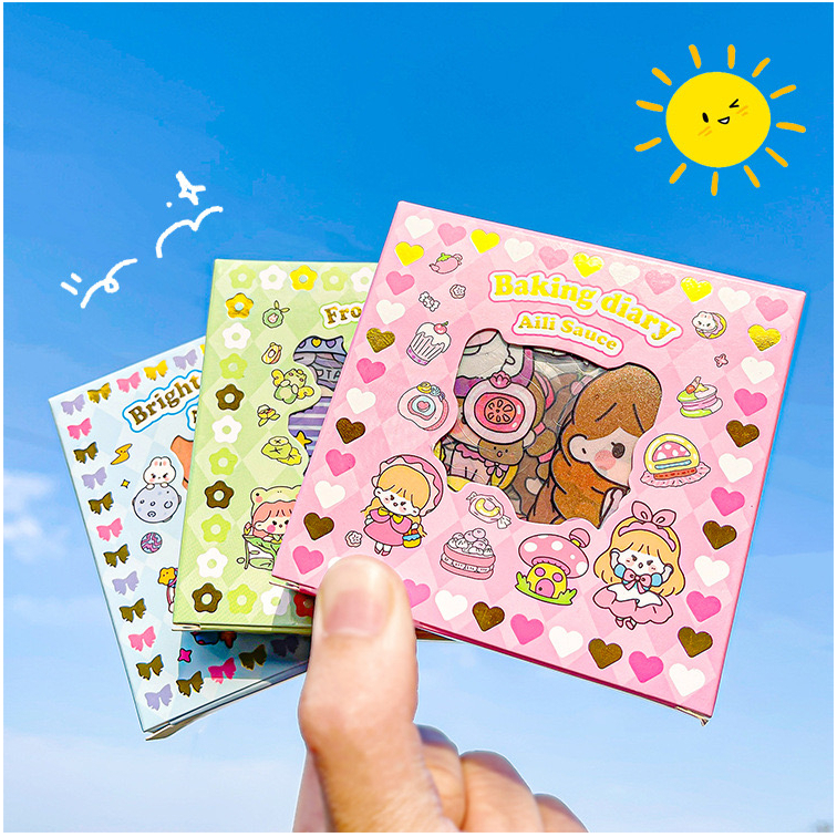 Stiker Momo stiker korea lucu isi 100 lembar anti air/waterproof dekorasi scrapbook handbook /case HP/Binder/tumbler