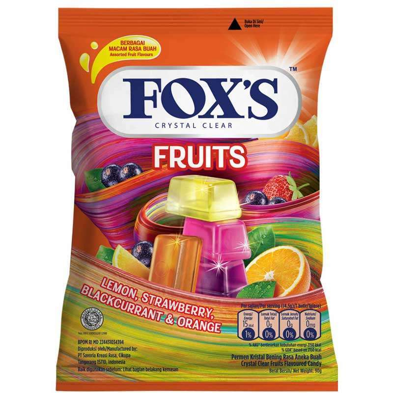 

PERMEN FOX'S FRUITS 90 GR, FOX'S FRUITY MINTS OVAL CANDY 125 GR