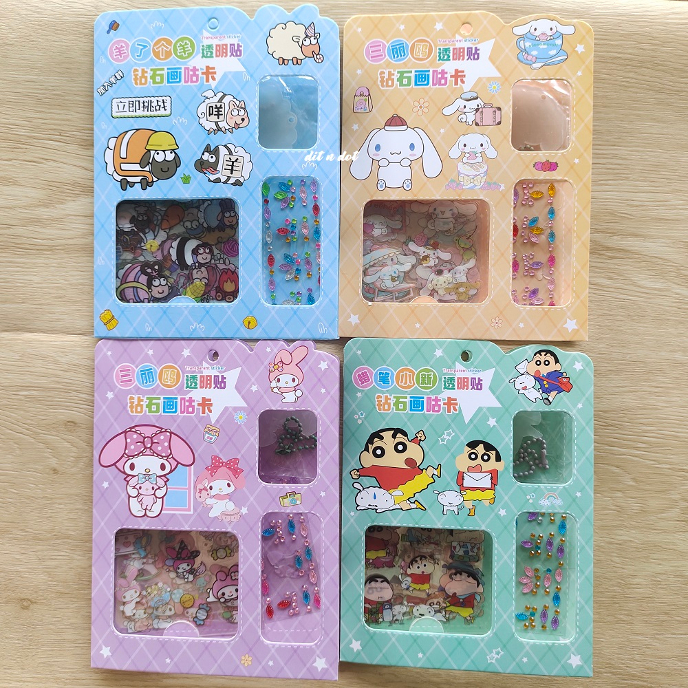 

Stiker Full Drill Round Painting Cartoon Stiker Set Stiker Manik Manik Gntungan Mainan Anak Stiker Karakter Sanrio